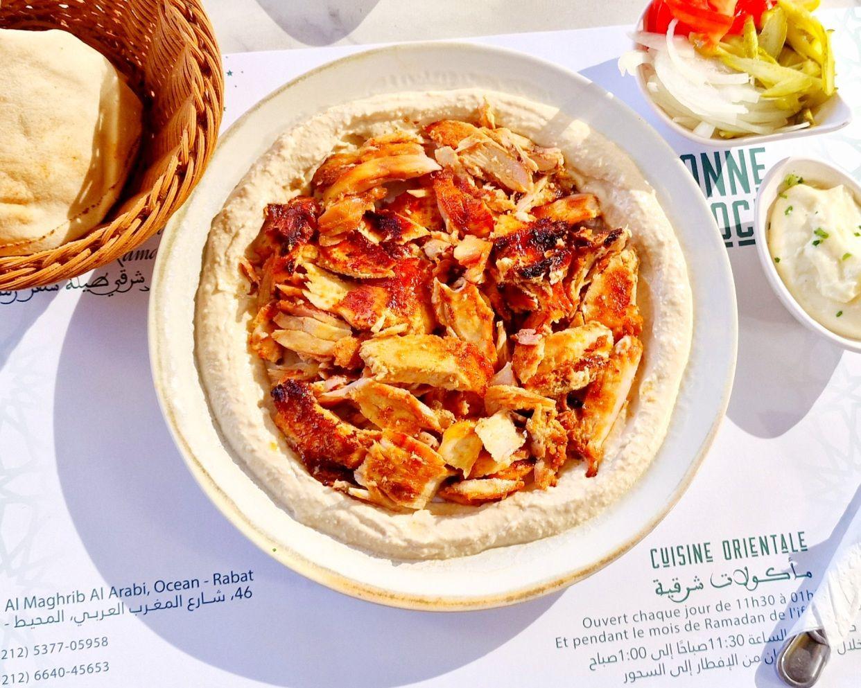 Chawarma poulet Hommos