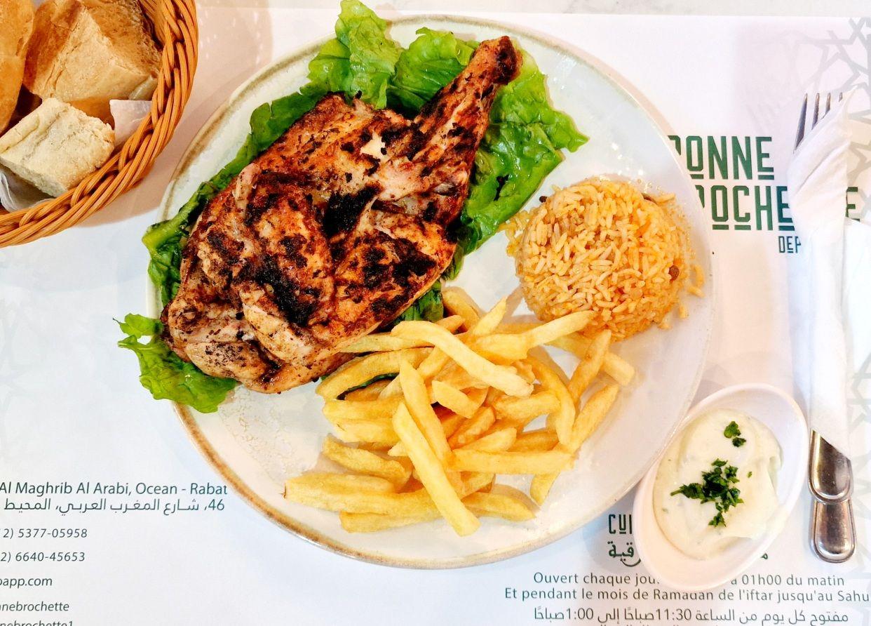 plat demi-poulet à l'orientale