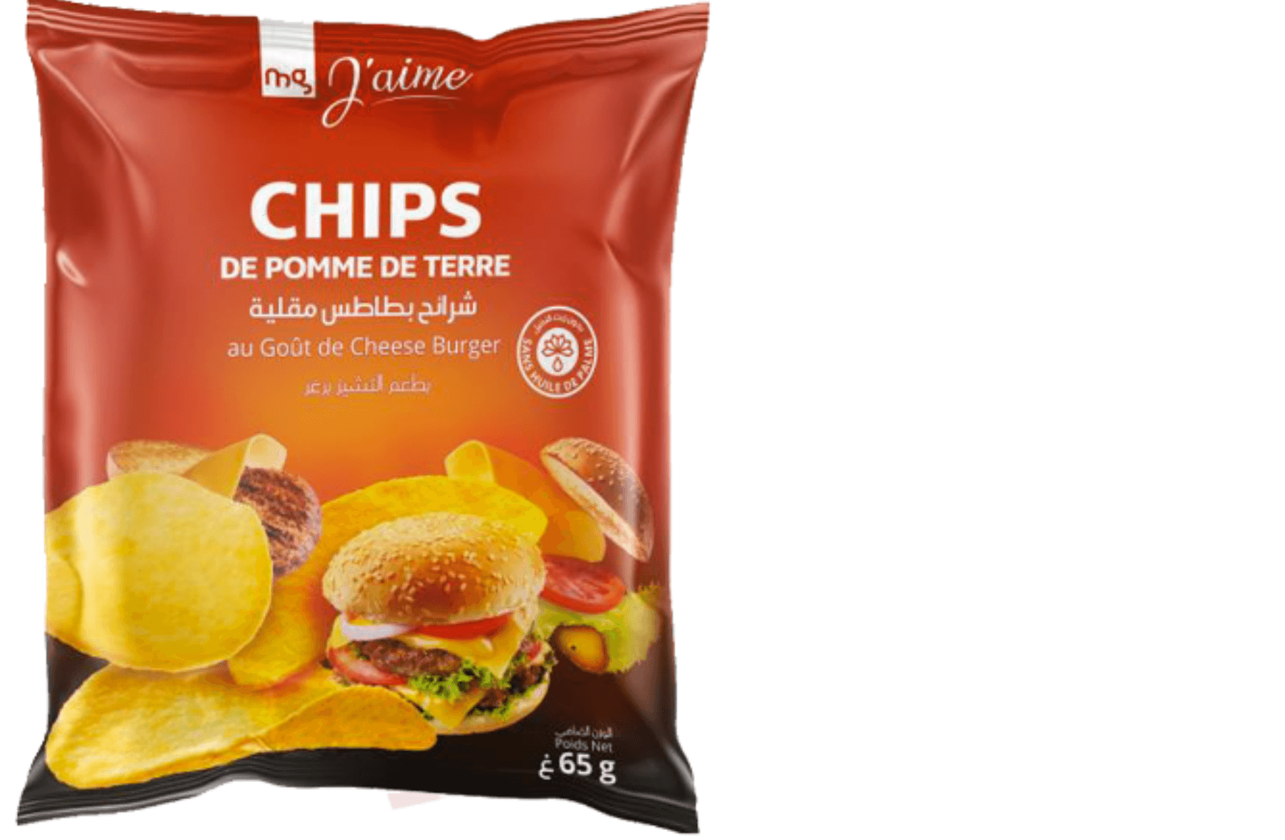 J'aime Chips Cheese Burger 65g