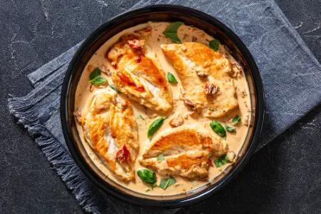Escalope à la Crème  et Epinards
