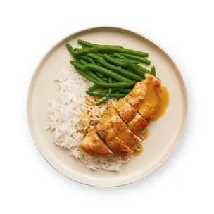 Rôti de dinde aux riz et légumes
