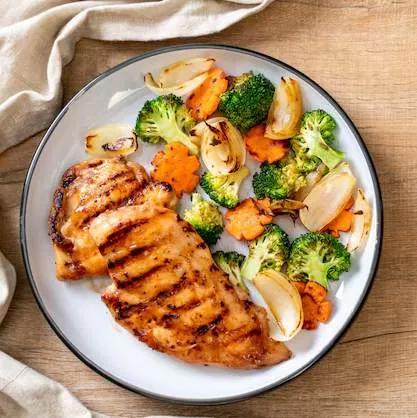 Escalope grillé aux légumes