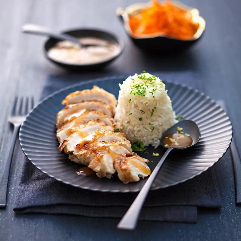 Escalope grillé aux riz