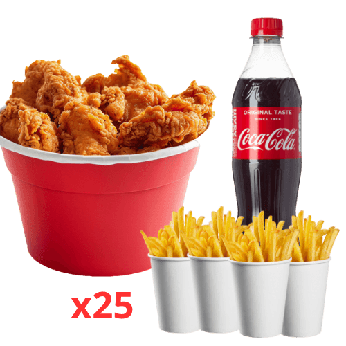 25 Wings + Boisson 1 L + Frites + Sauce