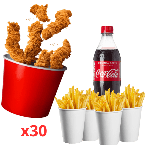 20 Tenders + Boisson 1 L + Frites + Sauce