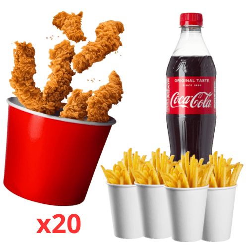 30 Tenders + Boisson 1 L + Frites + Sauce
