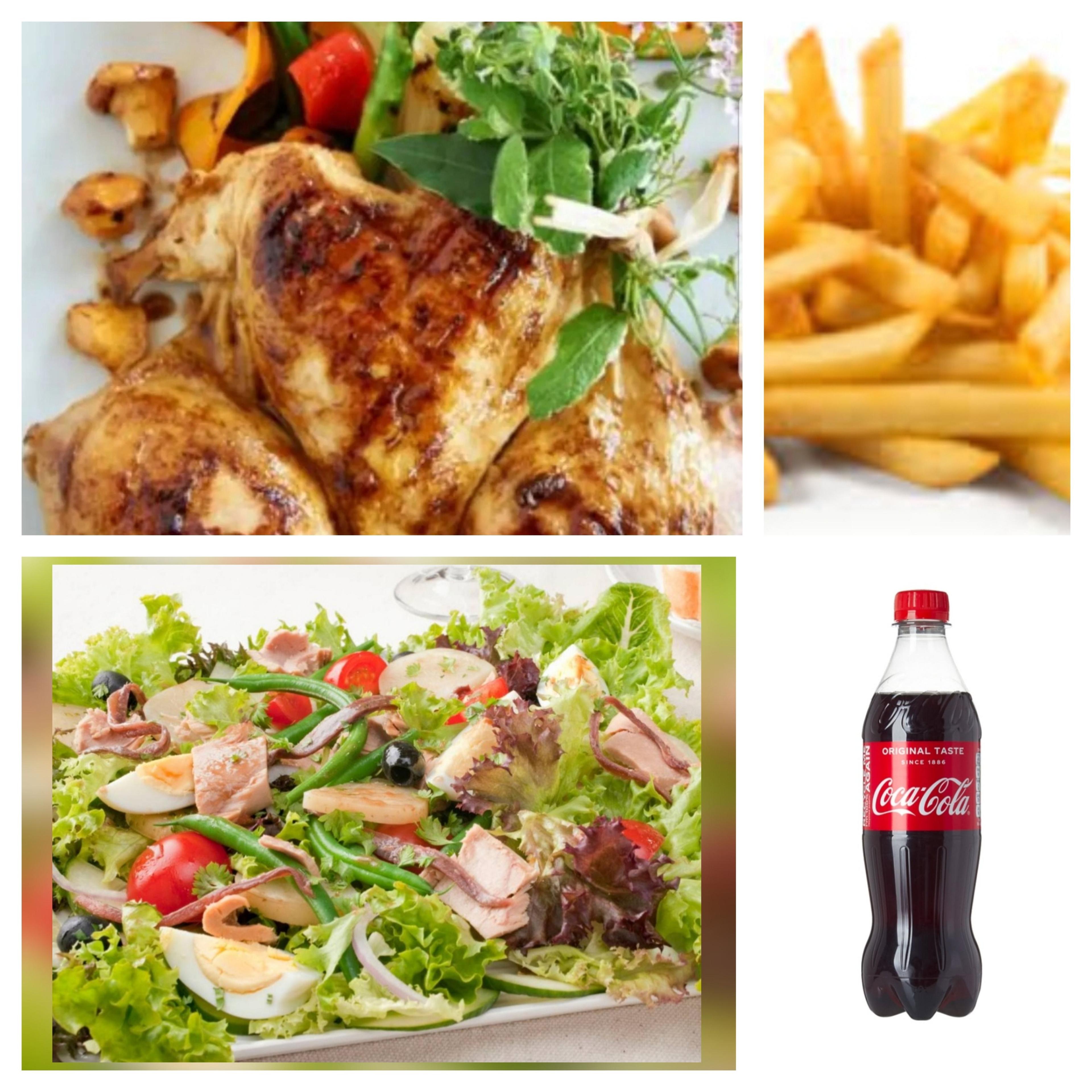 COQUELET GRILLÉ  AU FOUR + SALADE VARIÉE +COCA