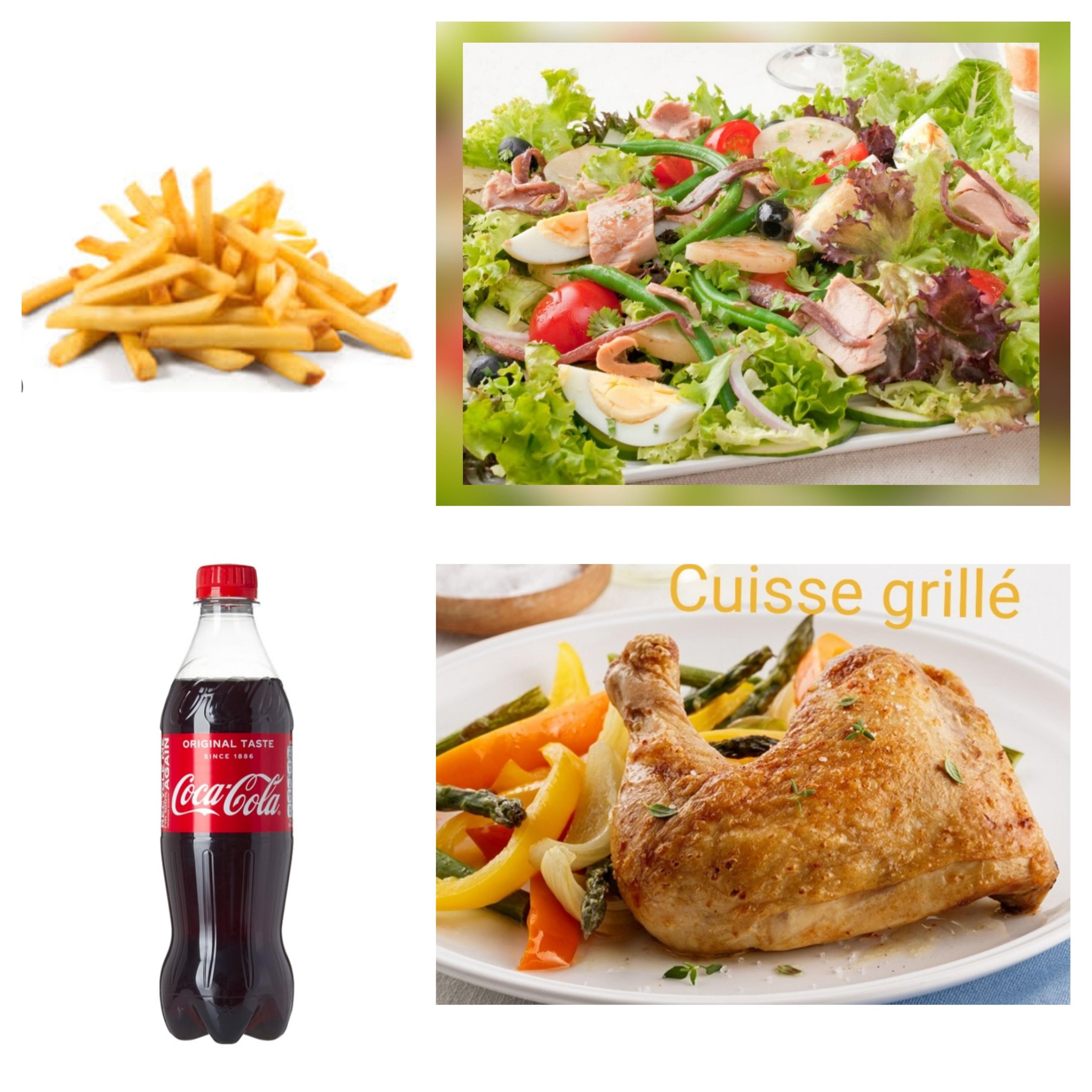 1/4  DE POULET GRILLÉ  + Salade Variée + Coca