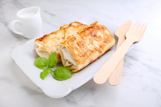 Crêpe au Fromage et Crevettes