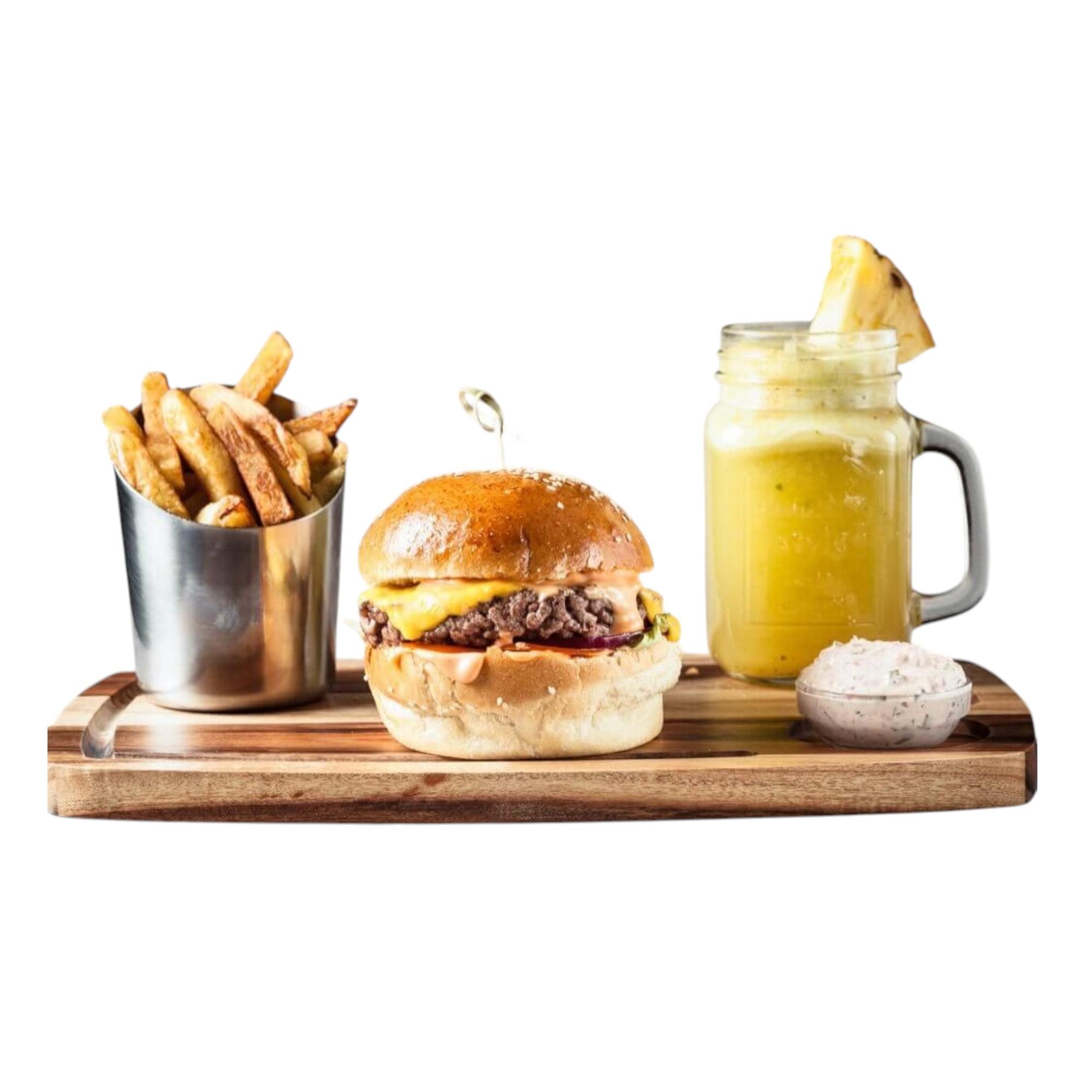 Classic Burger + Frites + Jus Fruits de Saison