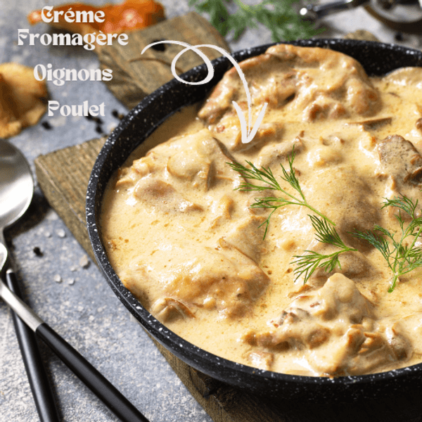 Émincé poulet, Sauce crèmeuse champignon