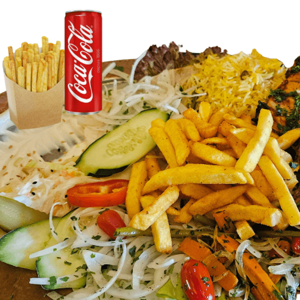 جوانح الدجاج مشوية على الفاخر + frites + coca