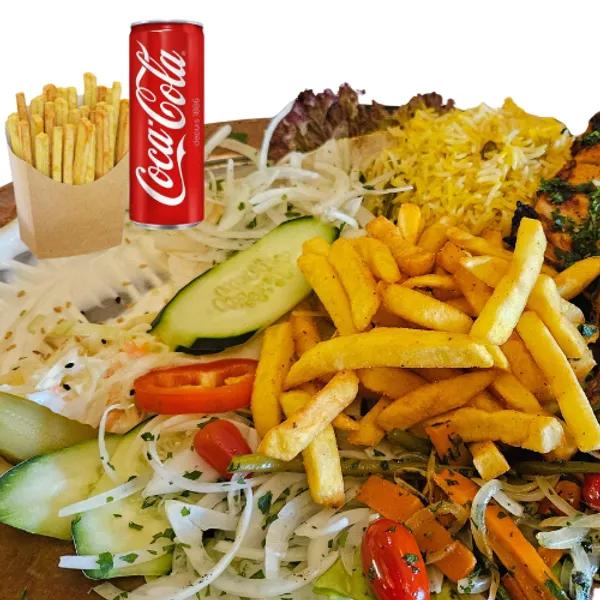 جوانح الدجاج مشوية على الفاخر + frites + coca