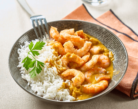 Crevettes au Lait de Coco et Curry