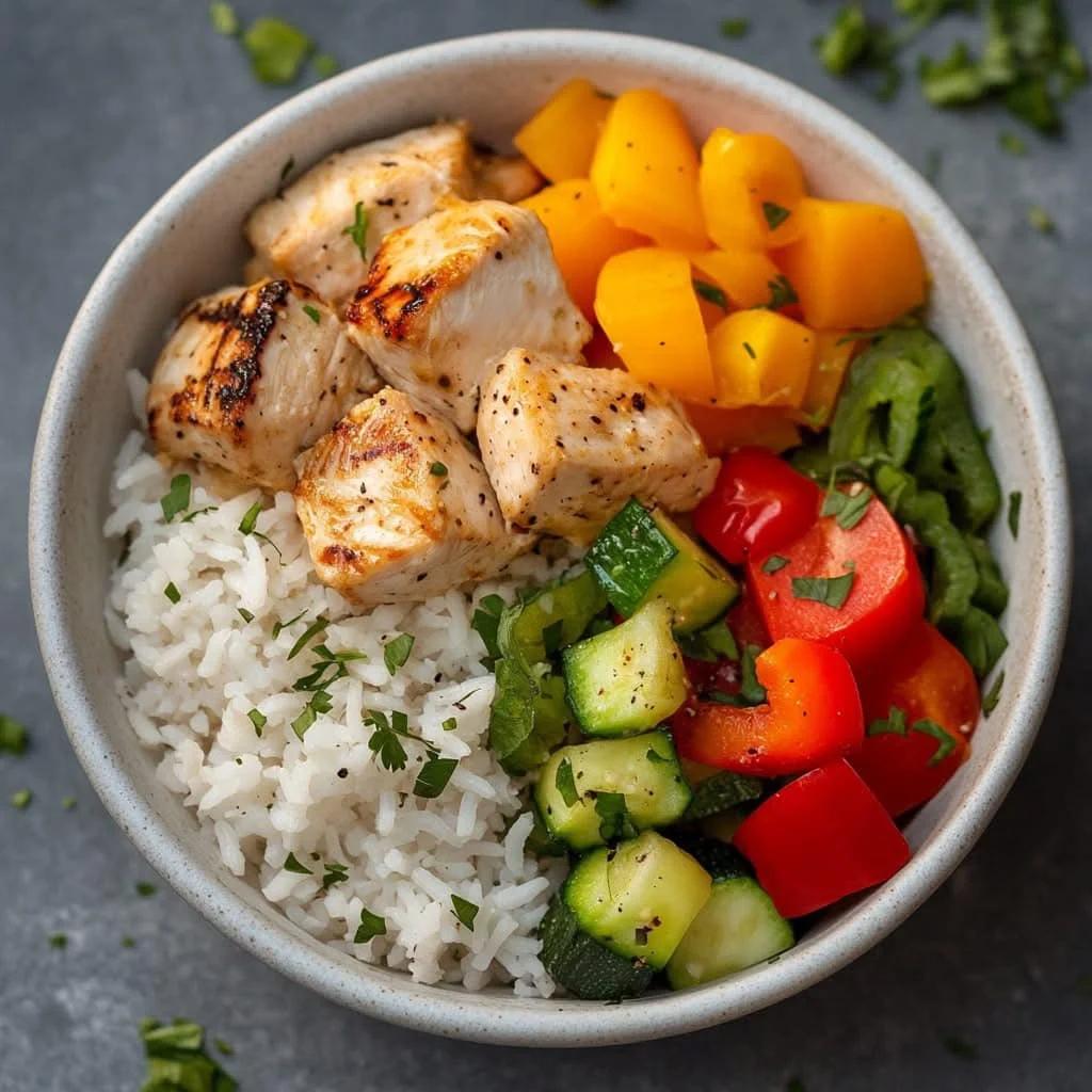 Healthy Chicken Légumes Vapeur + Riz Nature