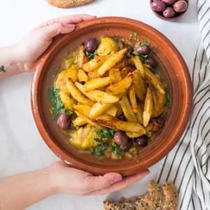 Tajine poulet citron et frites
