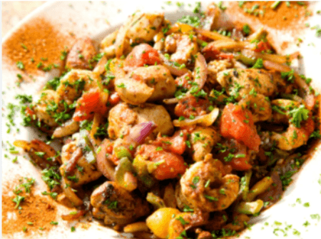 Mekilla Poulet, Viande Hachée, Calamars, Crevettes