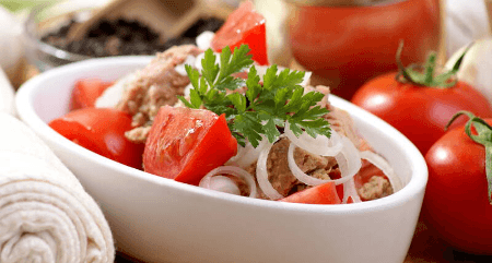 Salade Thon, Tomate, Oignon