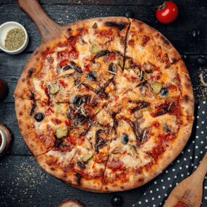 Pizza Crevette Poulet Calamar Viande Hachée