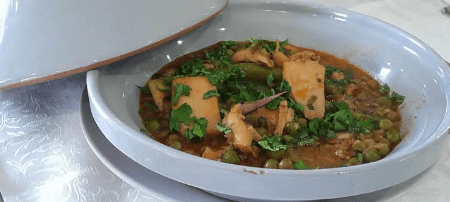 Ragoût de petits pois aux seiches