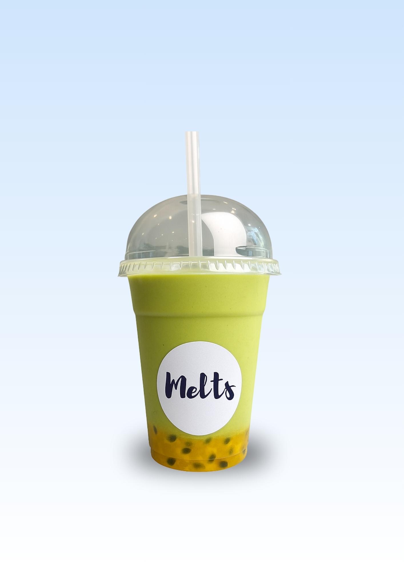 Passion Fruit Iced Matcha Latte