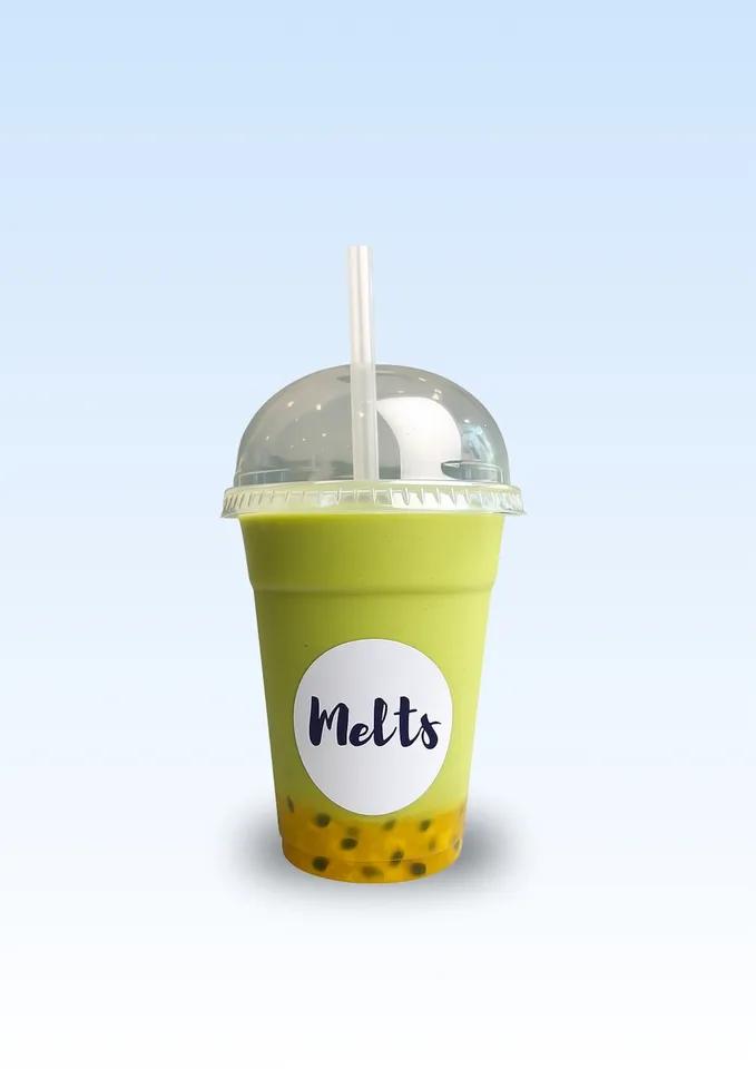Passion Fruit Iced Matcha Latte