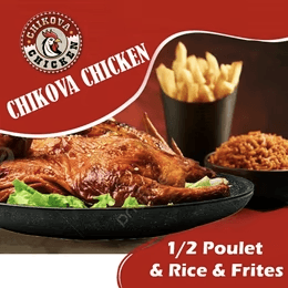 1/2 poulet avec kebsa et frites