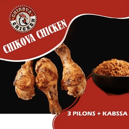 3 pilons de poulet avec Kebsa