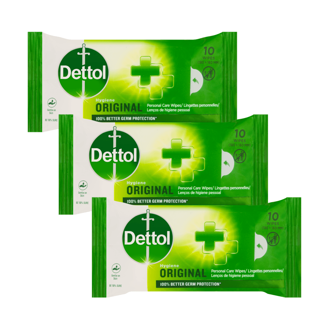 Dettol Original Personal Care Wipes 10 Wipes Buy 2 Get 1 Free