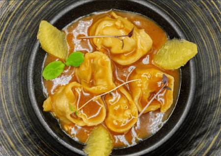 Raviole de Poulet a l'Orange