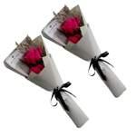 1 Rose Emballage Papier Blanc