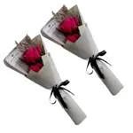 1 Rose Emballage Papier Blanc