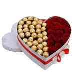 Grande Boîte Fleurs Avec Chocolat