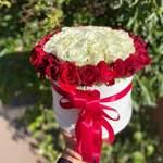 Box De Fleur Blanc et Rouge