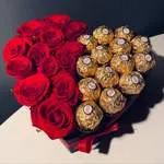 Coeur De Roses Avec Chocolat (Moyen)