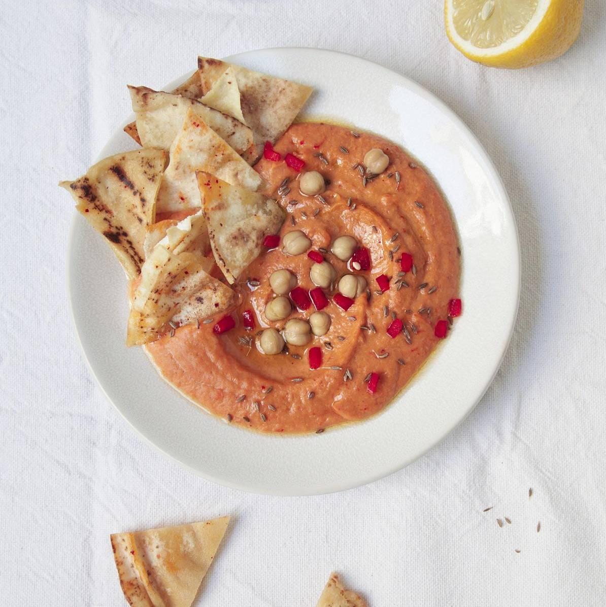 Hummus de Poivrons Rouges Grillés