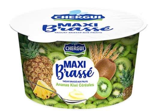 Yaourt Maxi Brassé Aux Fruits - Ananas, Kiwi Et Céréales Chergui 200g