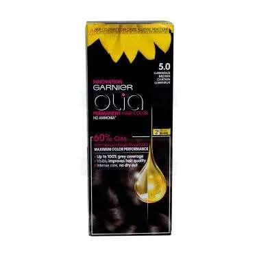 Coloration cheveux sans ammoniaque 5.0 châtin lumineux Olia - GARNIER