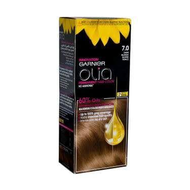 Coloration cheveux sans ammoniaque 7.0 blond foncé Olia - GARNIER
