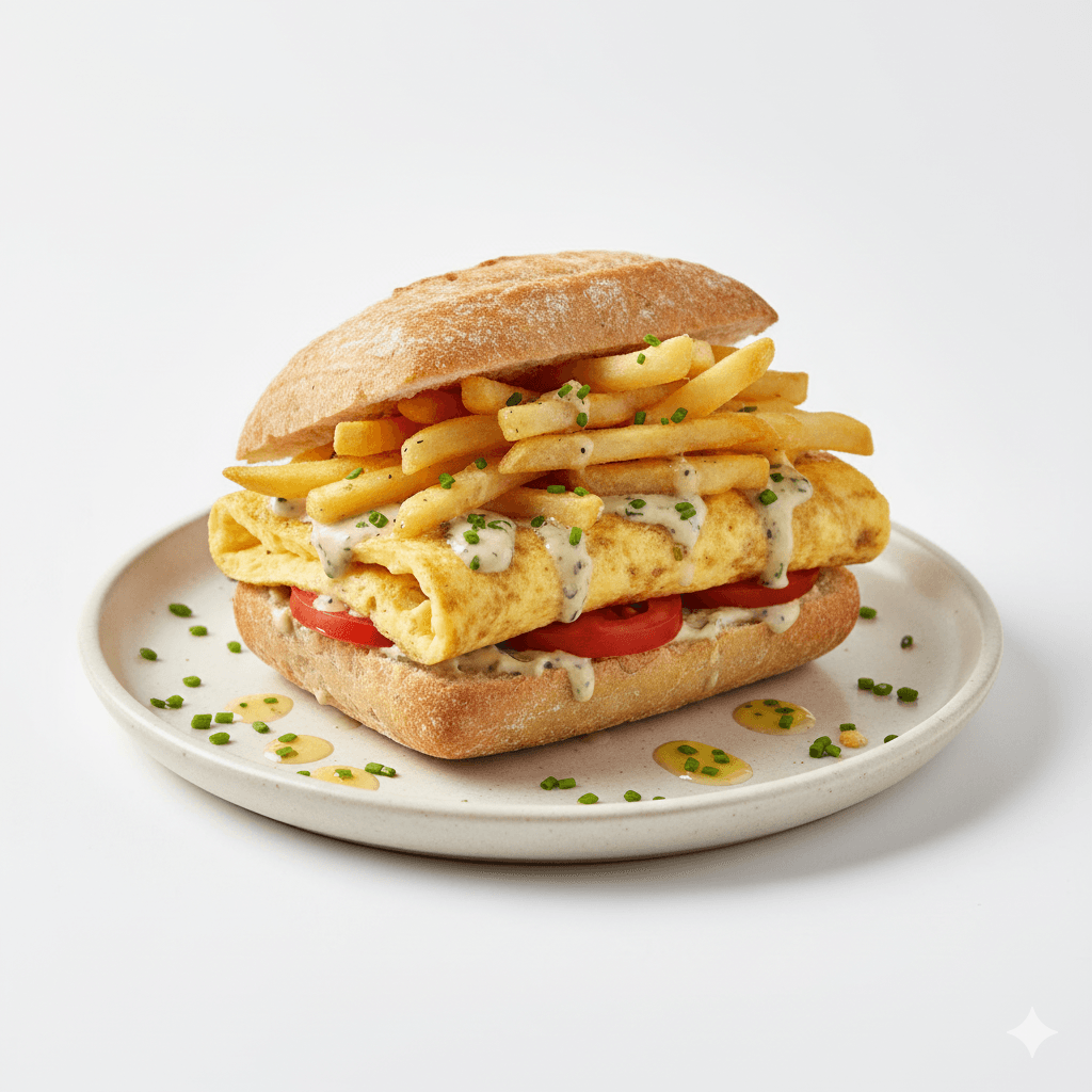 Frites Omelette Petit Pain