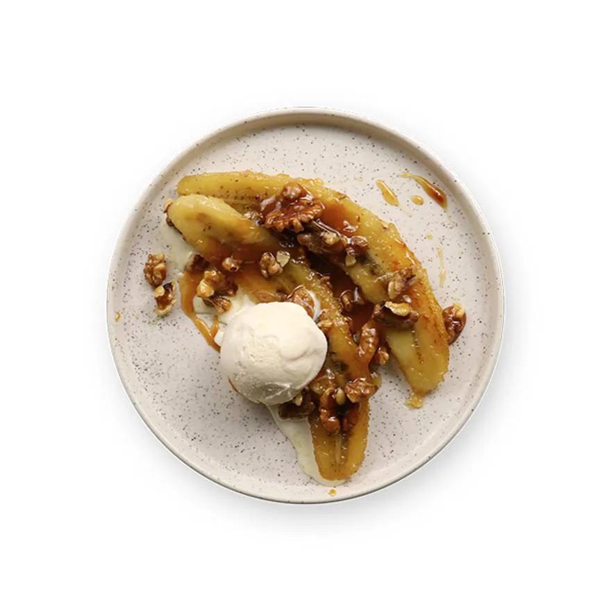Banane Caramélisée et sa Glace Vanille