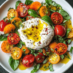 Salade composé avec burrata