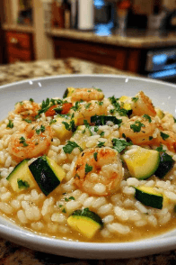 Risotto gamberi e zucchine