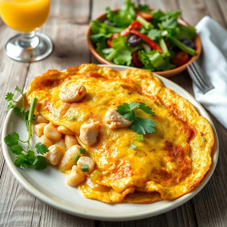 Omelette Poulet 3 Fromages