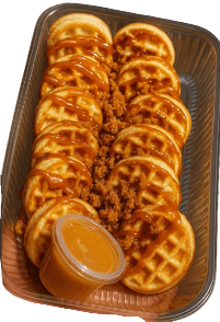 Barquette de Mini-gaufres avec Sauce