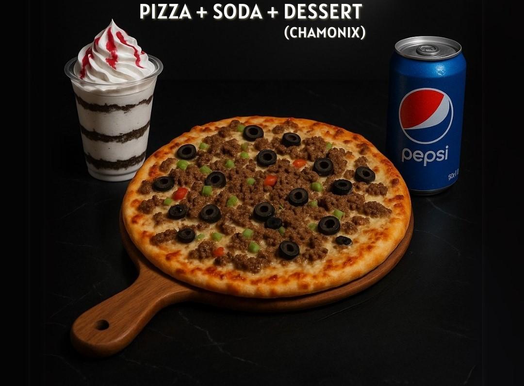 Menu Pizza+soda+Dessert