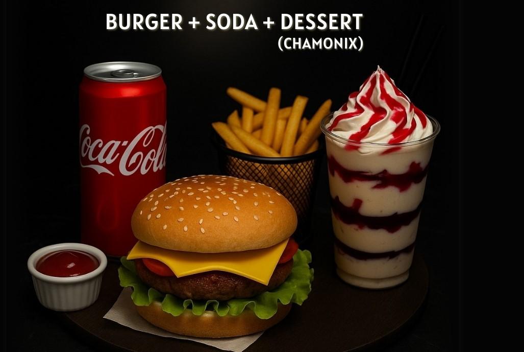 Menu Burger+soda+Dessert