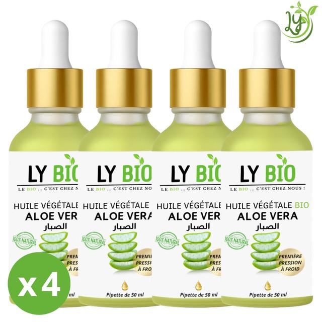 Lybio Pack Huile Aloe Vera 50ml - Pipette Lot De 4 Bouteilles