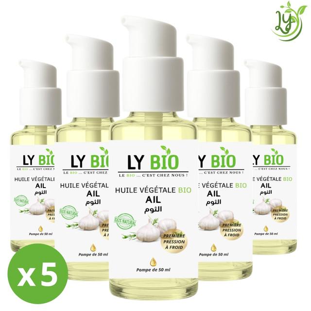 Lybio Pack Huile Ail 50ml - Pompe Lot De 5 Bouteilles