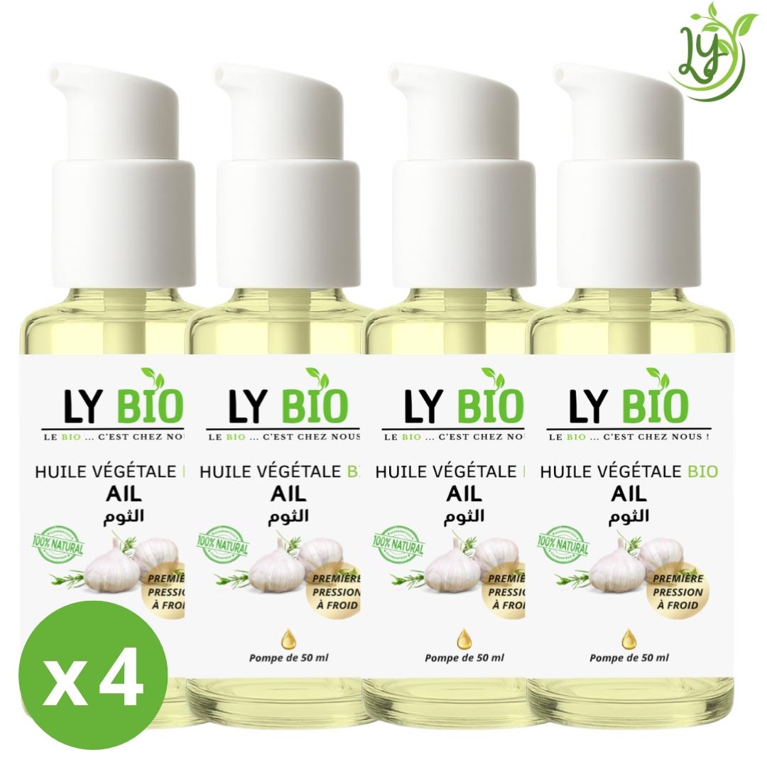 Lybio Pack Huile Ail 50ml - Pompe Lot De 4 Bouteilles